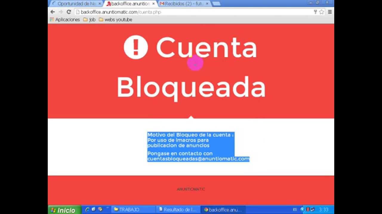 Codere bloqueada cuenta