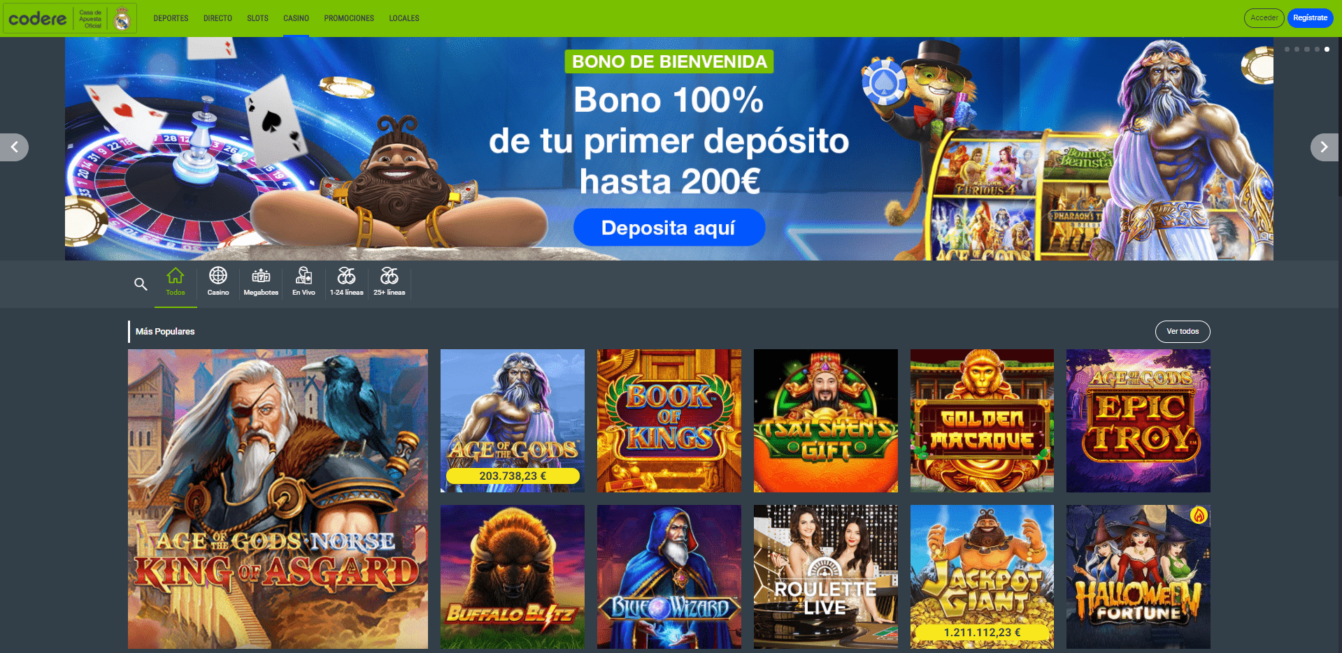 Codere juegos